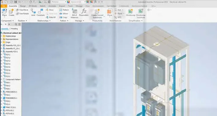 Conception 3D d'une armoire électrique sous Inventor